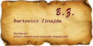 Bartovicz Zinajda névjegykártya